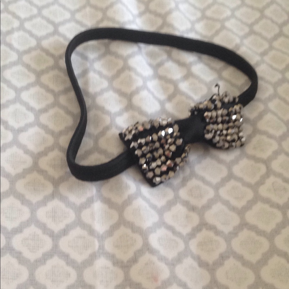 Black sparky bow headband